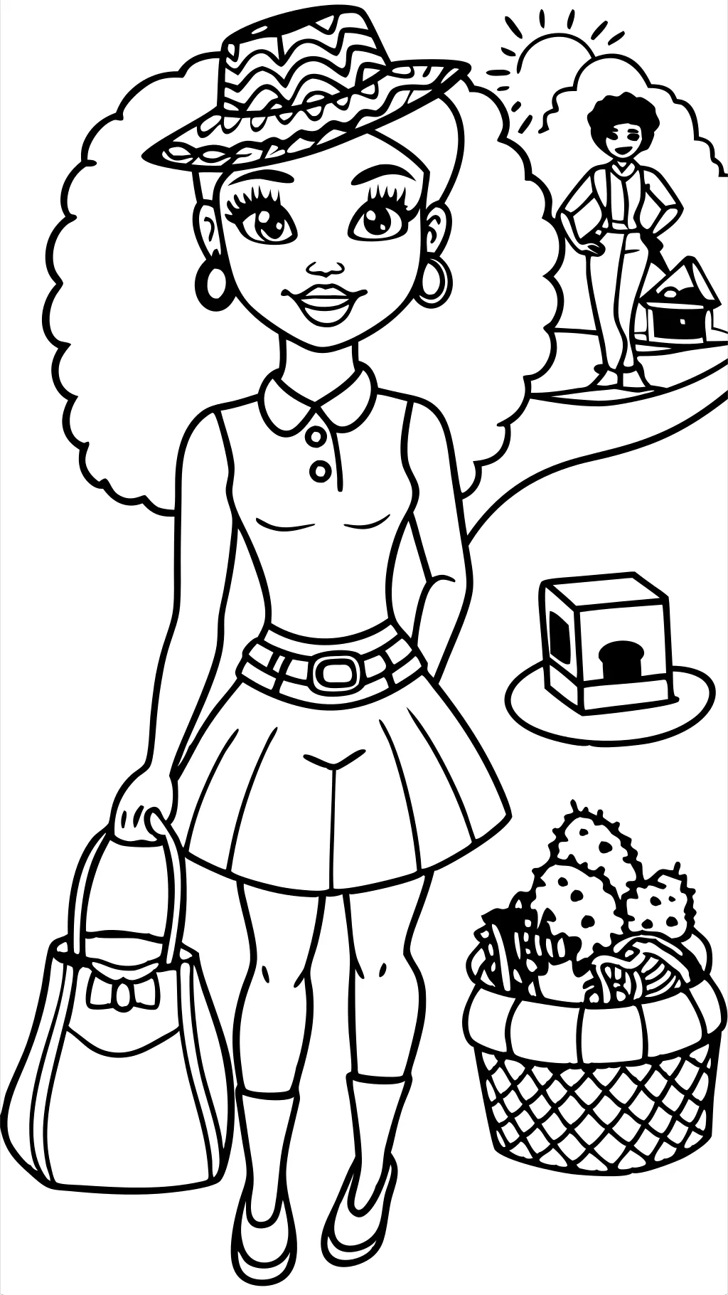 black barbie coloring pages